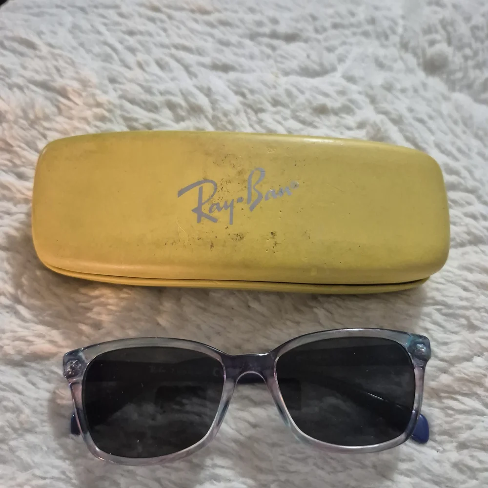 Ray-Ban Transparent Blue Sunglasses with Vibrant Case